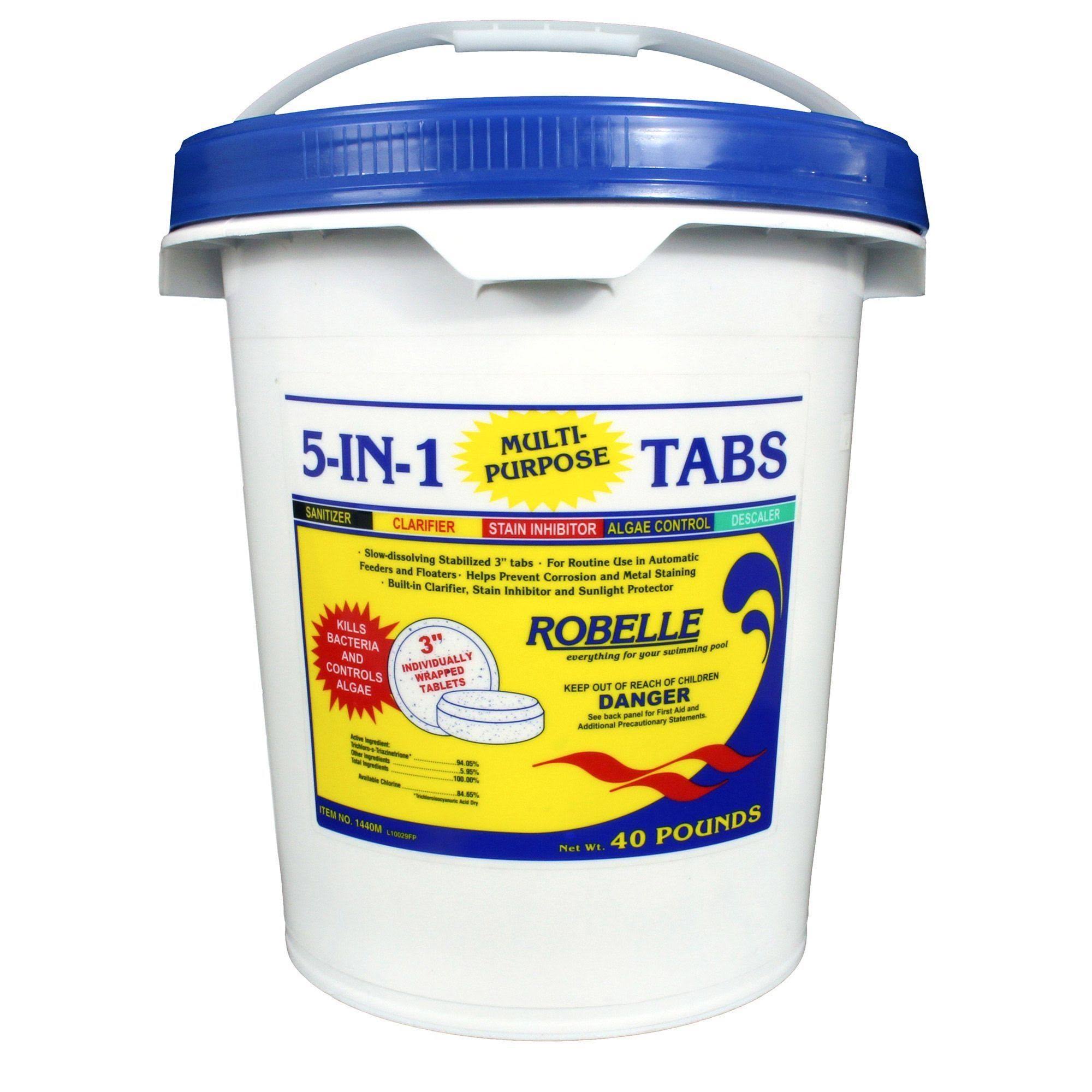 Robelle 1440M 5-in-1 Multi-Purpose 3x22 Chlorine Tabs, 40 lb
