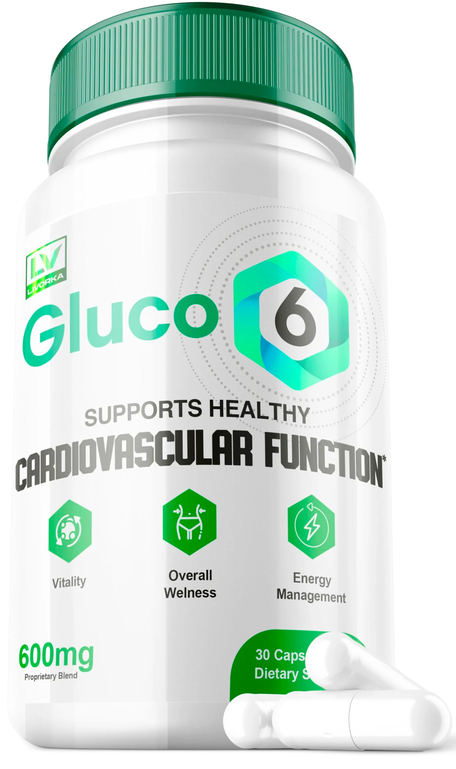 LIVORKA Gluco6 Capsules, Gluco6, Gluco 6, Gluco6 Reviews, GlucoSix Pills, Gluco6, Gluco6 Blood 30 Capsules for 1 Month - Kansas Nuitrition - HNZSDS