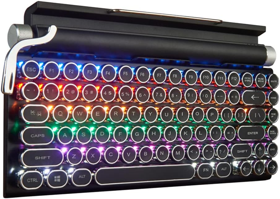 GUAZI STORE 83-Key Mechanical Keyboard dot Retro Typewriter Mechanical Keyboard Wireless Bluetooth Keyboard, Keyboard Gaming Mechanical
