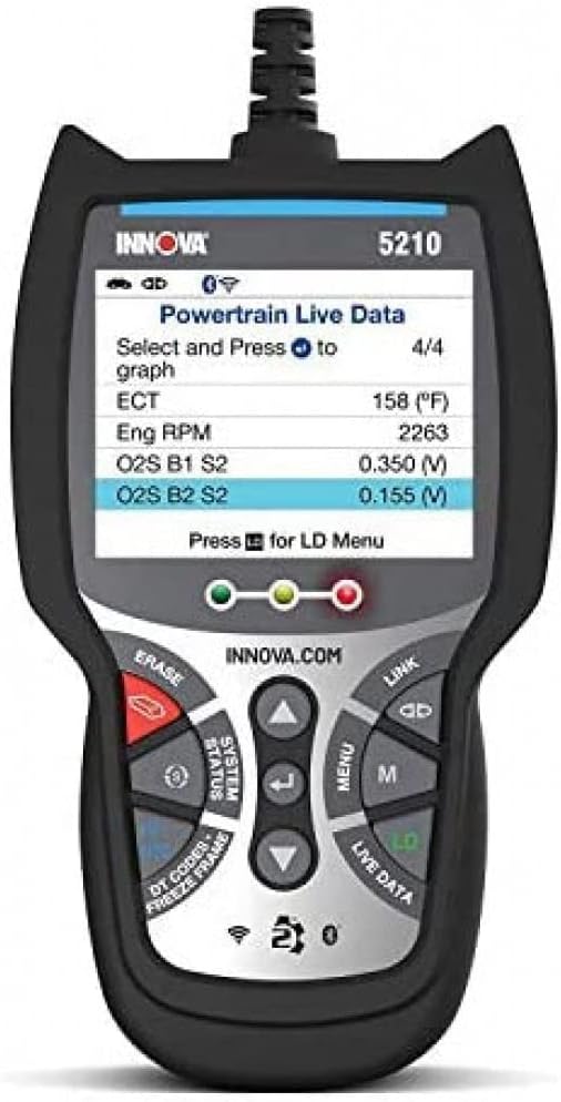 INNOVA 5210 - Newest 2022 OBD2 Diagnostic Code Scanner - Read/Erase ABS Codes, Reset Oil Lights, Live Data, Battery/Charging System Test