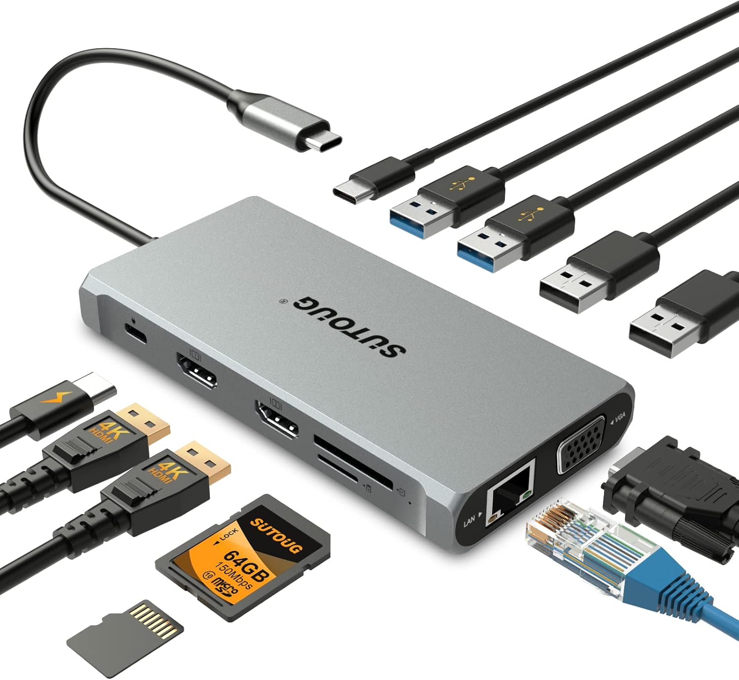 USB C Hub, SUTOUG Docking Station