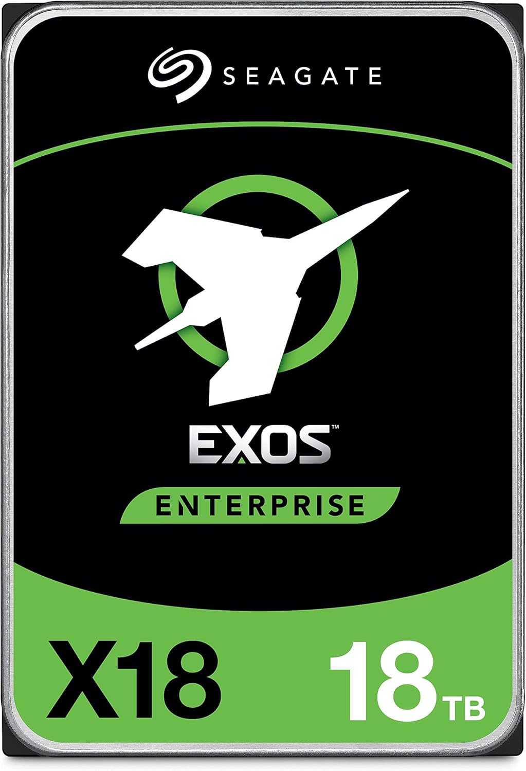 Seagate Exos X18 18TB Enterprise HDD - CMR 3.5 Inch Hyperscale SATA 6Gb/s, 7200 RPM, 512e and 4Kn FastFormat