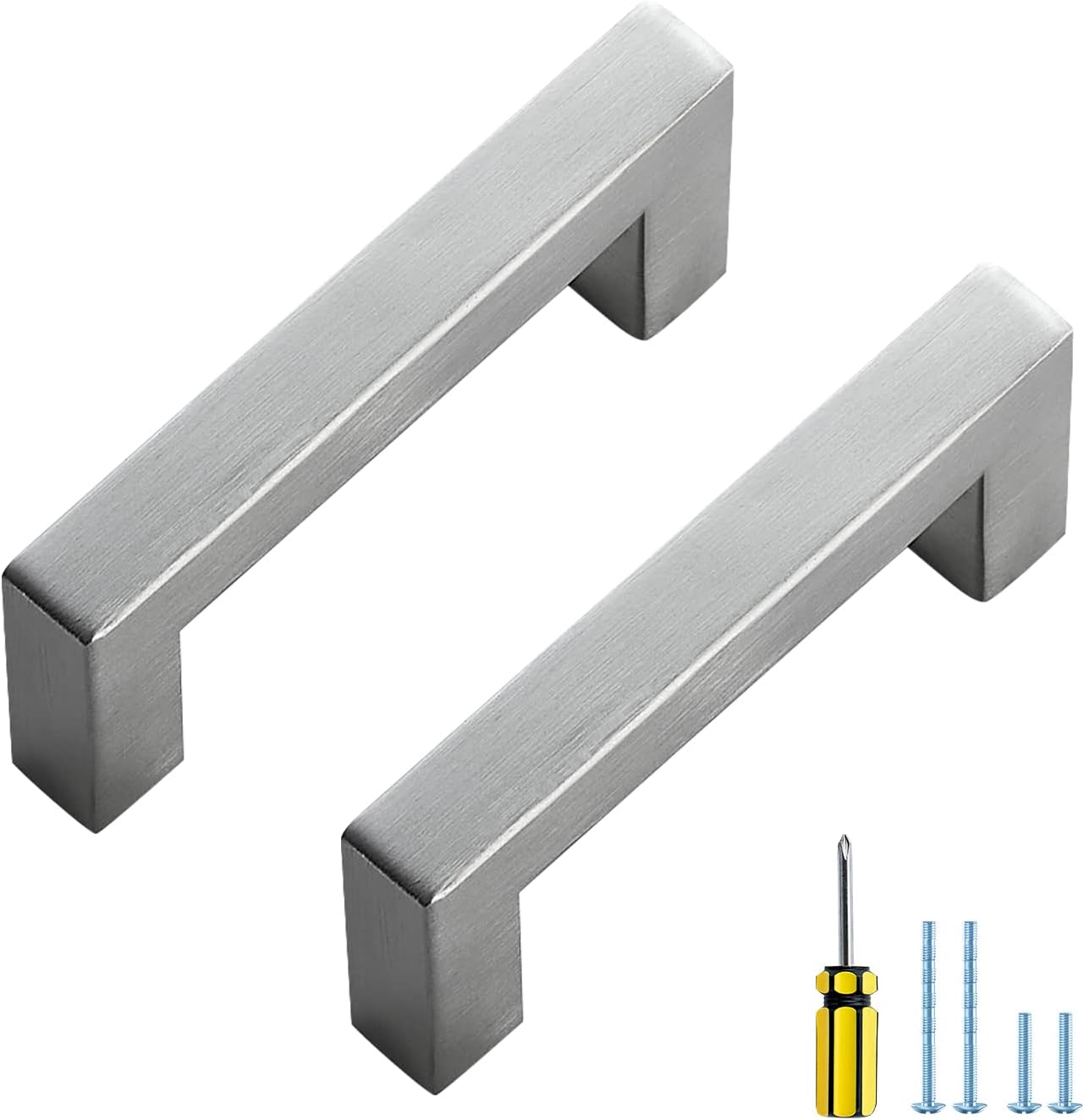 Ravinte 30 Pack 3 Inch Cabinet Pulls Brused Nickel Kitchen Cabinet Handles Square Kitchen Hardware for Cabinet Pack of 2