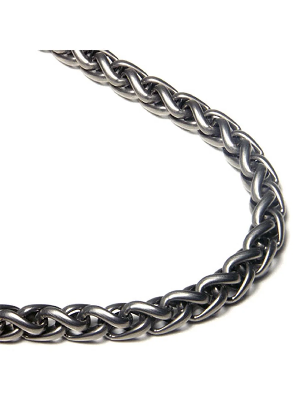 Titanium Kay Titanium 7MM Wheat Chain Link Matte Finish Men's Gray Color Necklace 18"