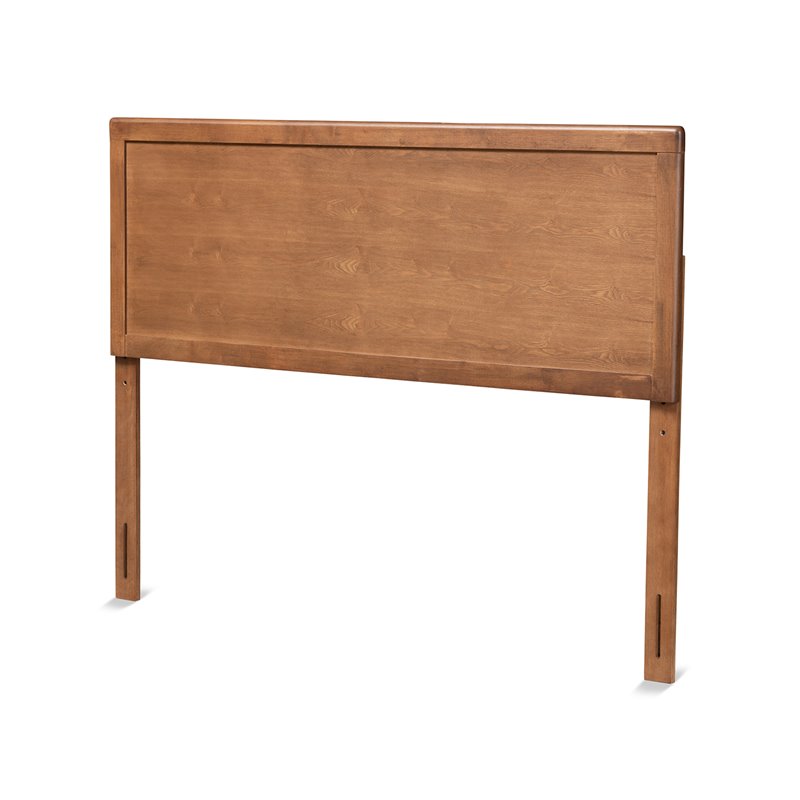 Bowery Hill Modern Rubber Wood/Engineered Wood Full Size Headboard in Walnut