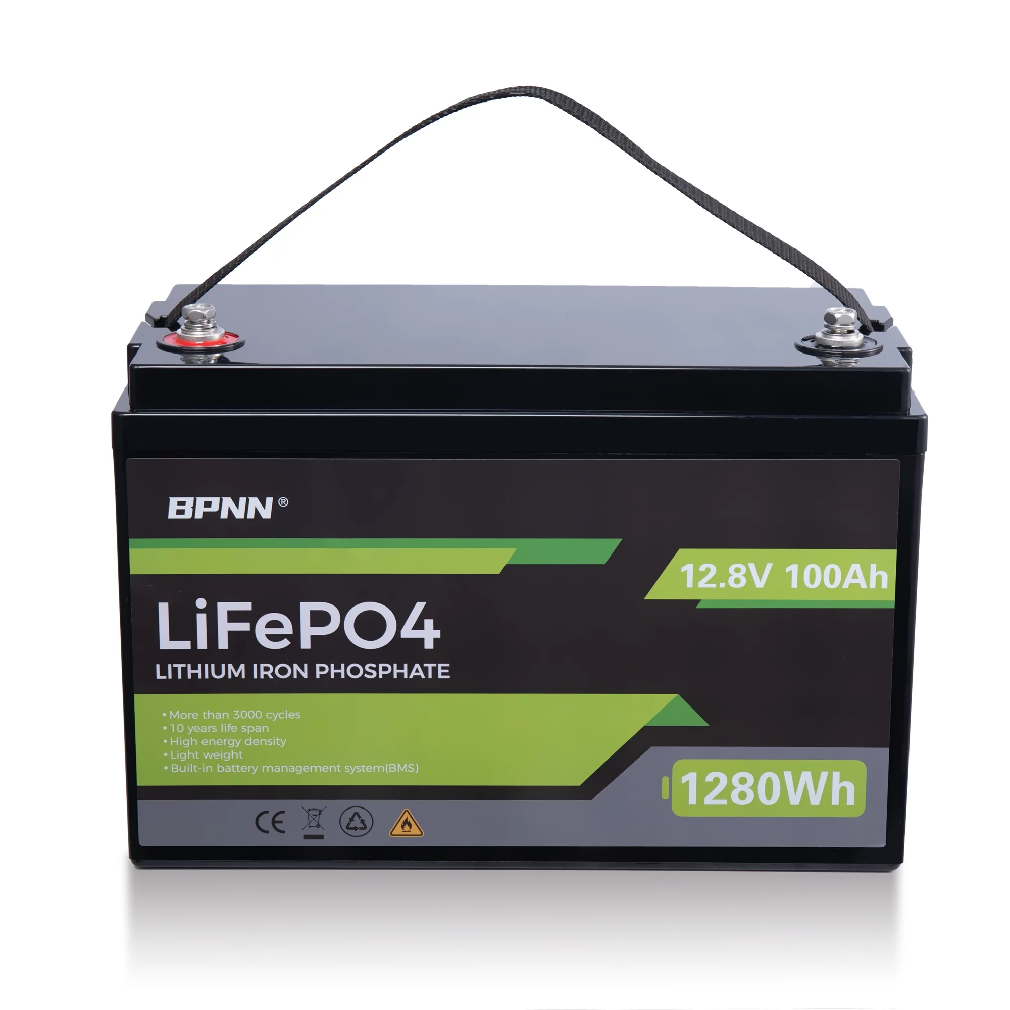 12V LiFePo4 Battery 12V 100AH Lithium Iron Battery 4000+ Cycles for RV Off-grid Home Back-up Solar