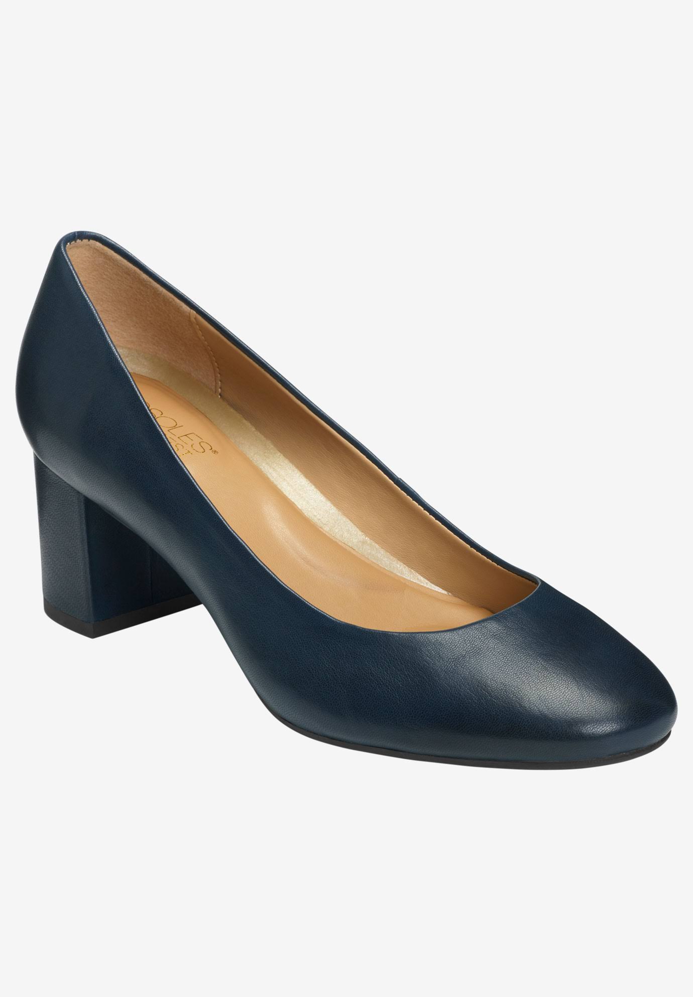 Aerosoles Navy Leather Eye Candy Pumps