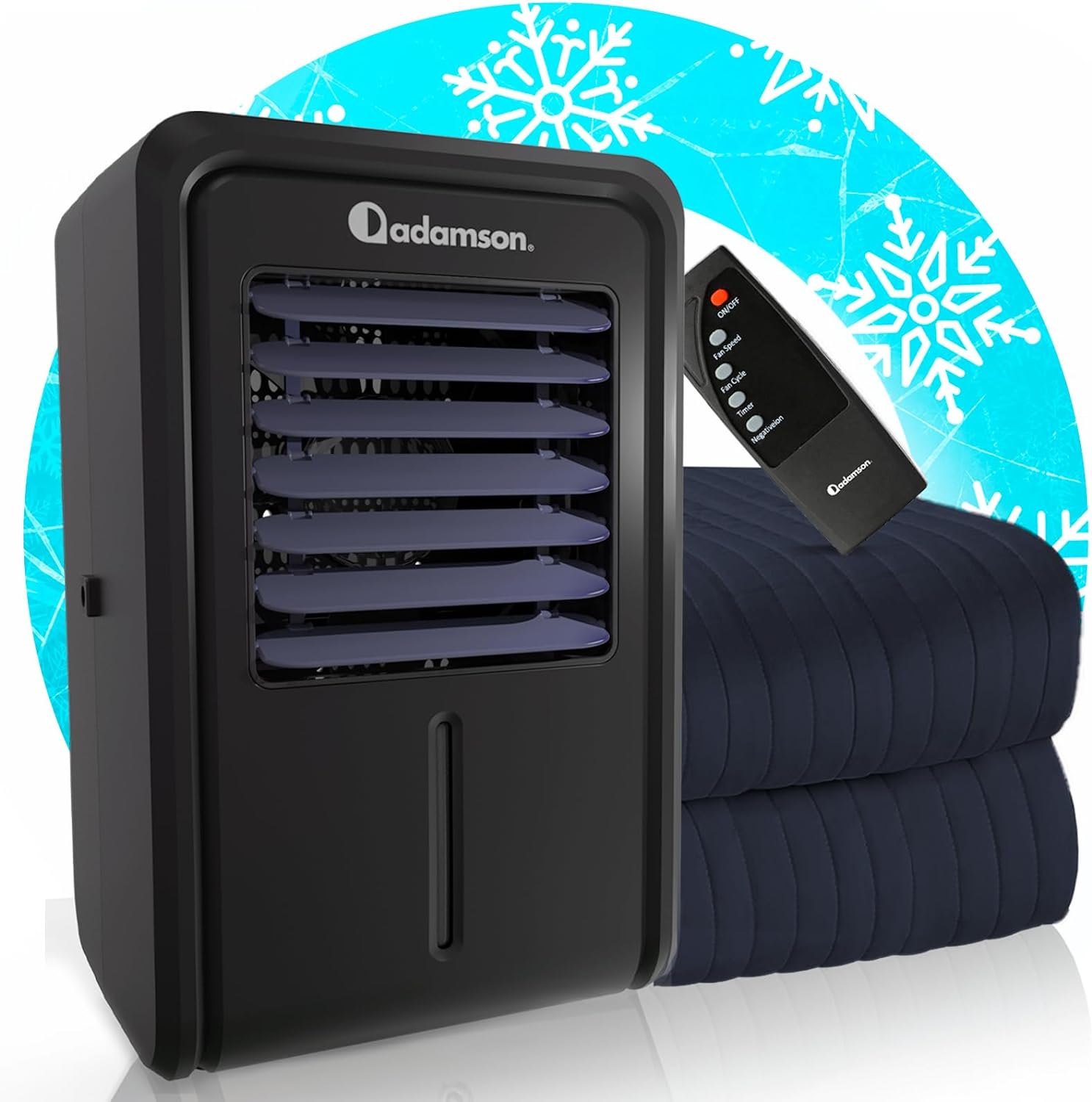 Adamson B10 Navy Blue Bed Cooling System - Twin 75&rdquo; L x 39&rdquo; W - New 2024-100% Cotton Mattress Cooling Bed Pad for Night Sweats
