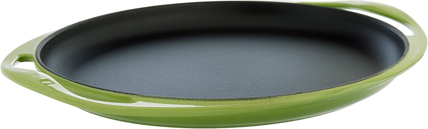 Le Creuset Enameled Cast Iron Oval Skinny Griddle, 12.25, Palm