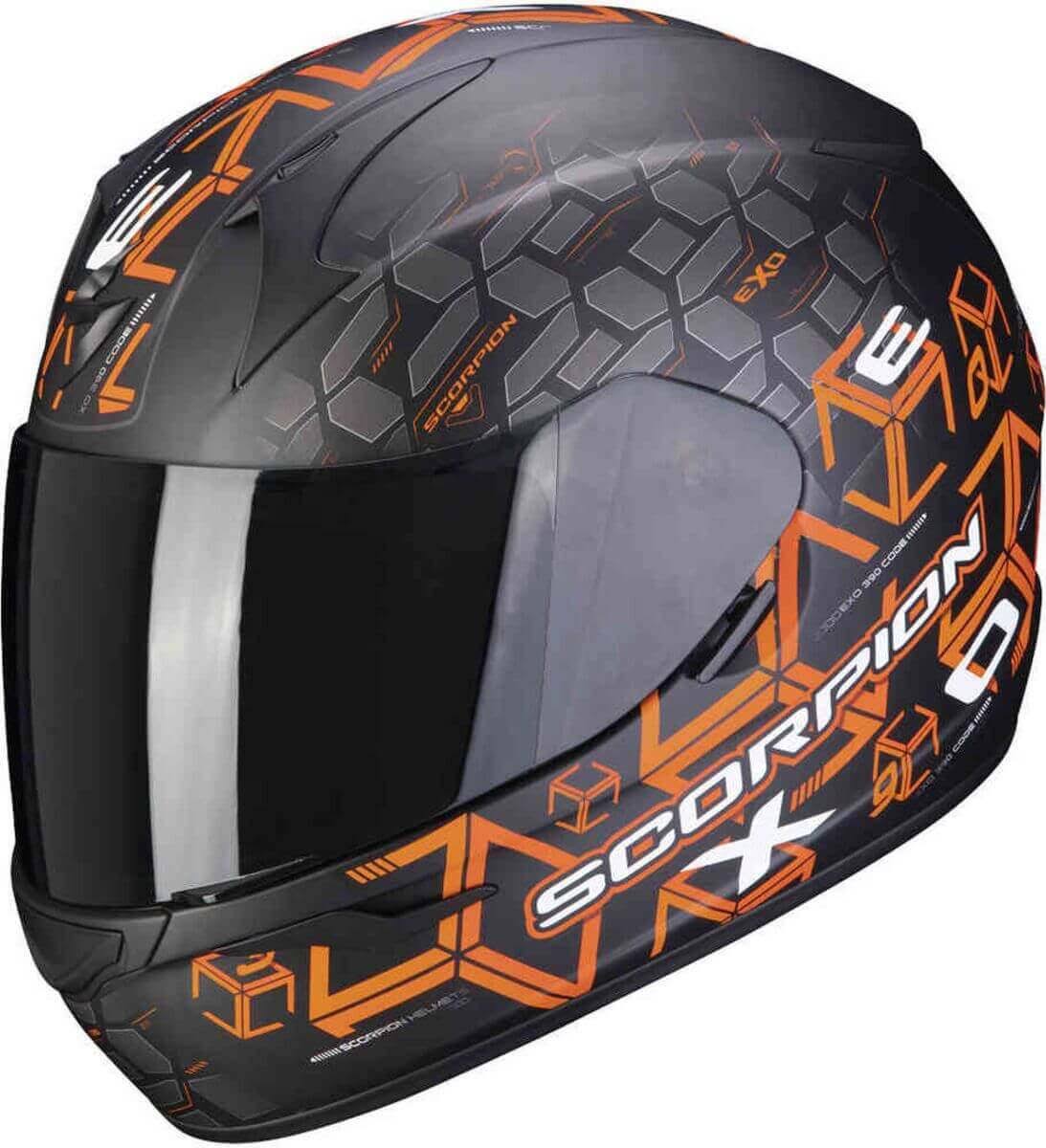 Scorpion - Helmet EXO-390 Cube Matt Black / Orange - Size L
