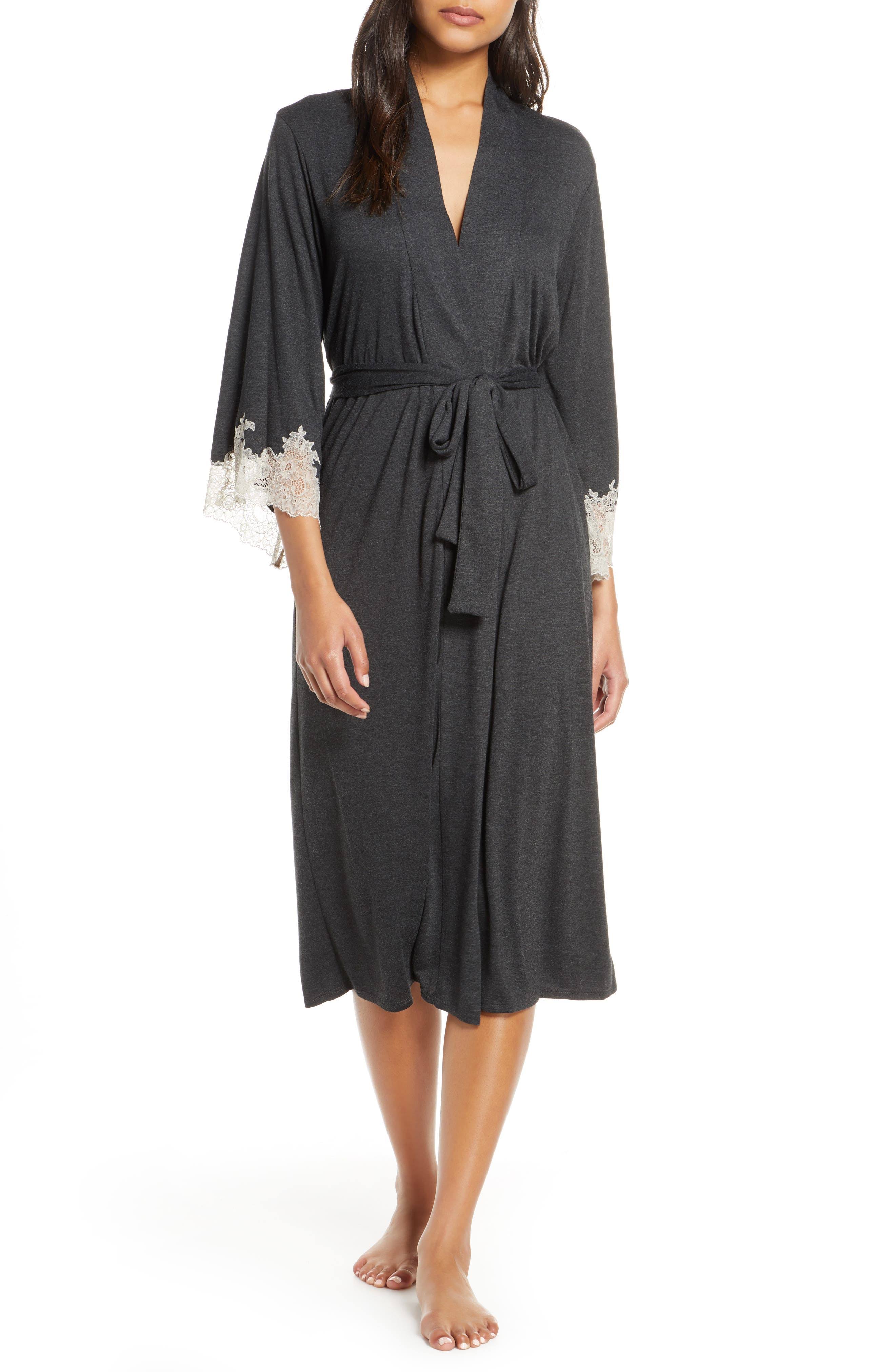 Natori Luxe Shangri-La Robe - Grey - X-Small