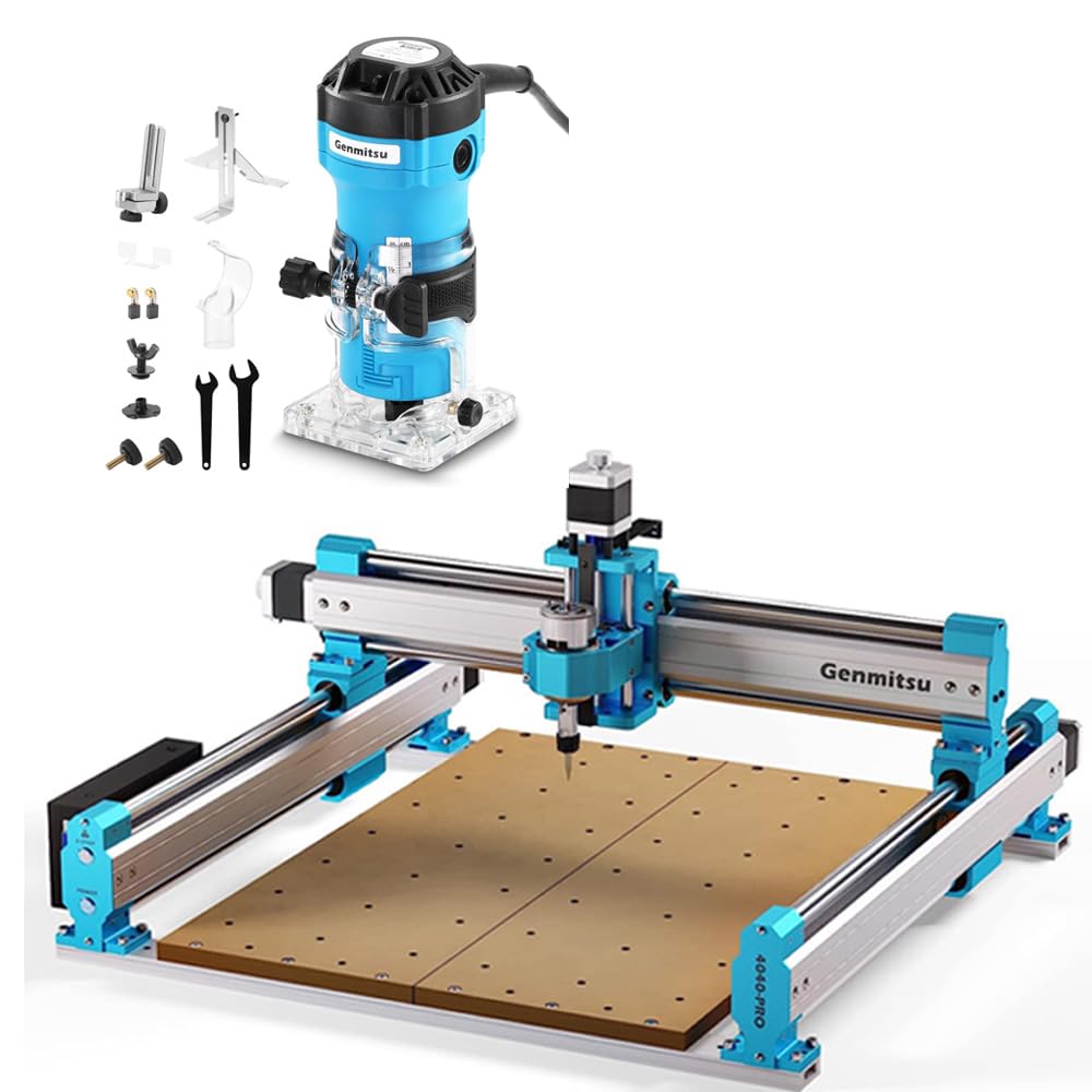 Genmitsu 4040-PRO CNC Machine & Compatible 1HP 65mm Diameter Palm Trimmer Router