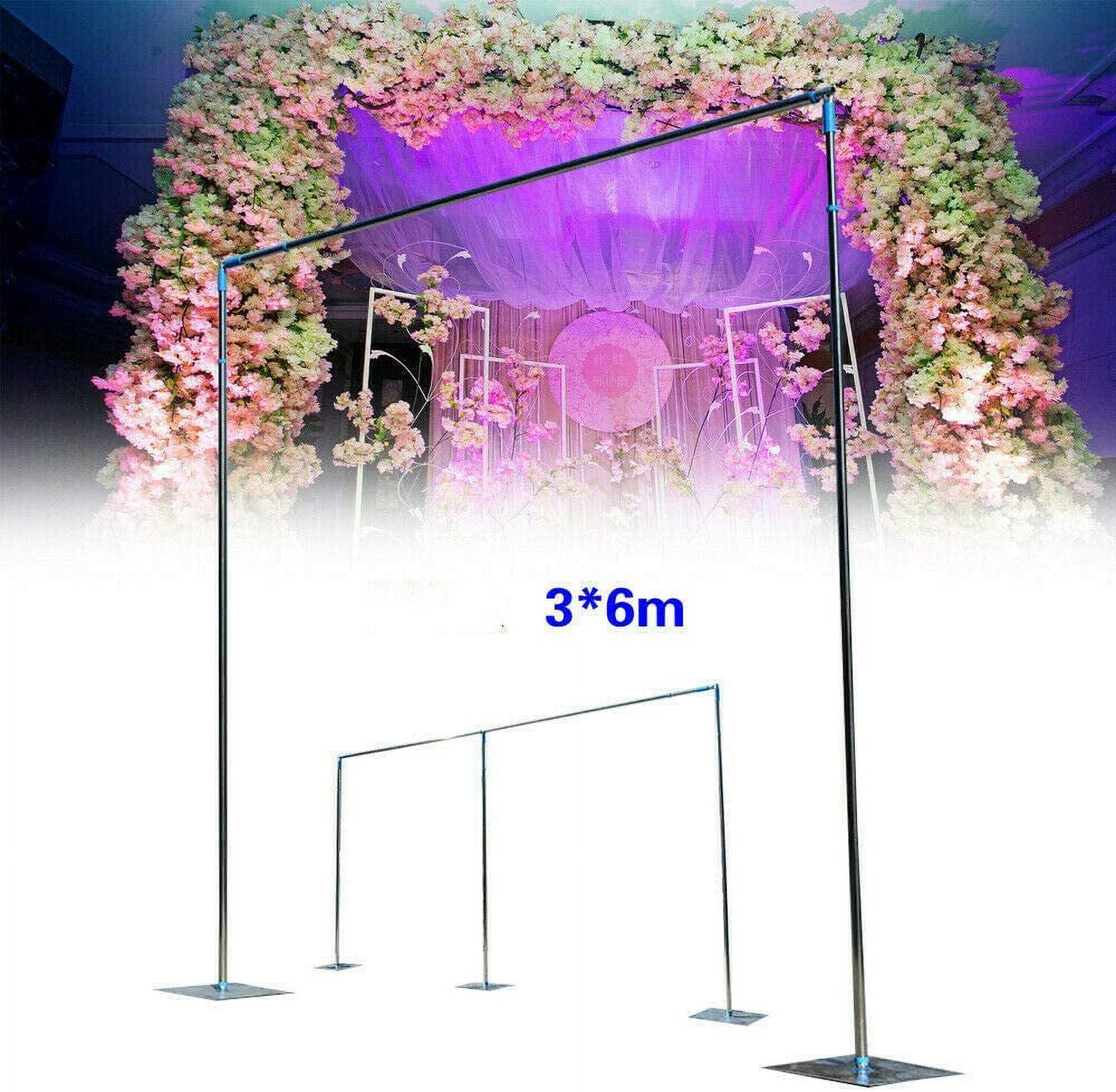 Miumaeov 3x6m Adjustable Curved Pipe and Drape Backdrop Support Kit