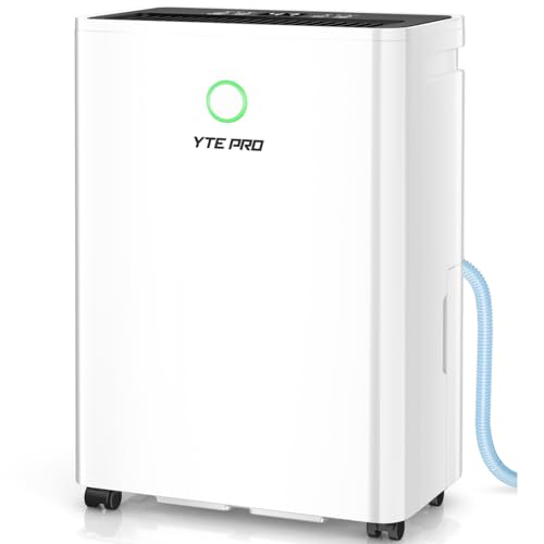 1500Sq.Ft Dehumidifier, 30Pint Dehumidifiers for Home, Quiet Dehumidifier for Bathroom, Basement, Bedroom and RV, with 6.56FT Drain Hose