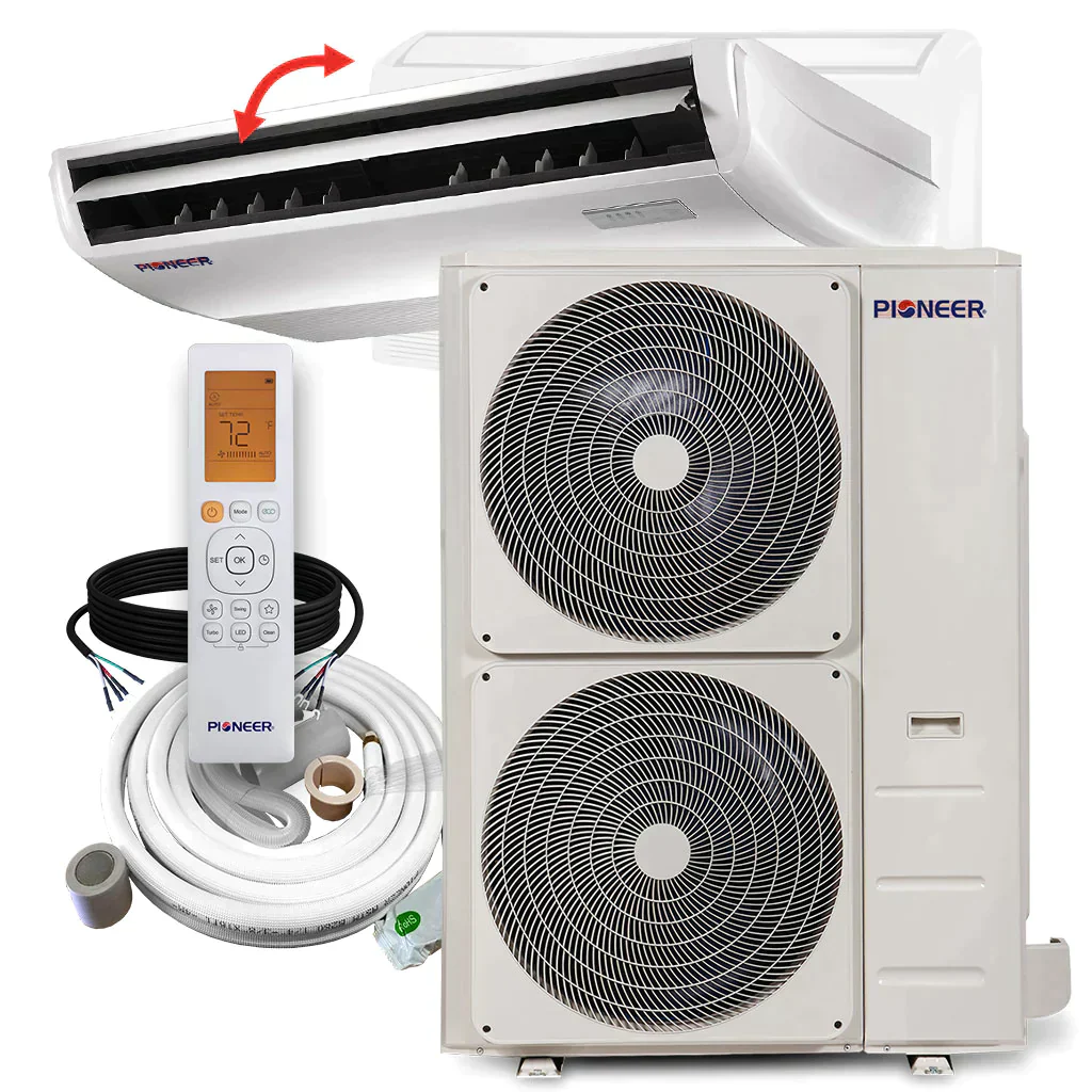 Pioneer® 48,000 BTU 18 SEER Floor/Ceiling Mini-Split Air Conditioner Heat Pump System with 50 ft. Line Sets, UYB048GMFILCBD-50