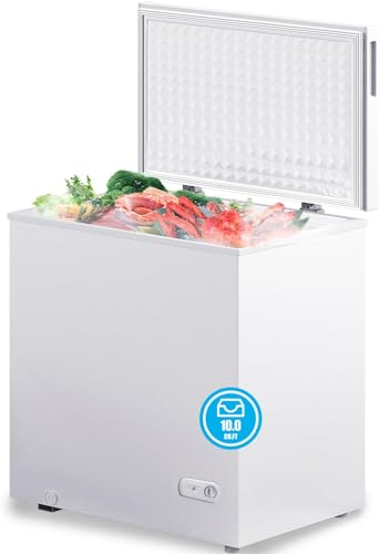 7.0 Cubic Feet Chest Freezer, White Deep Freezer with Removable Baskets