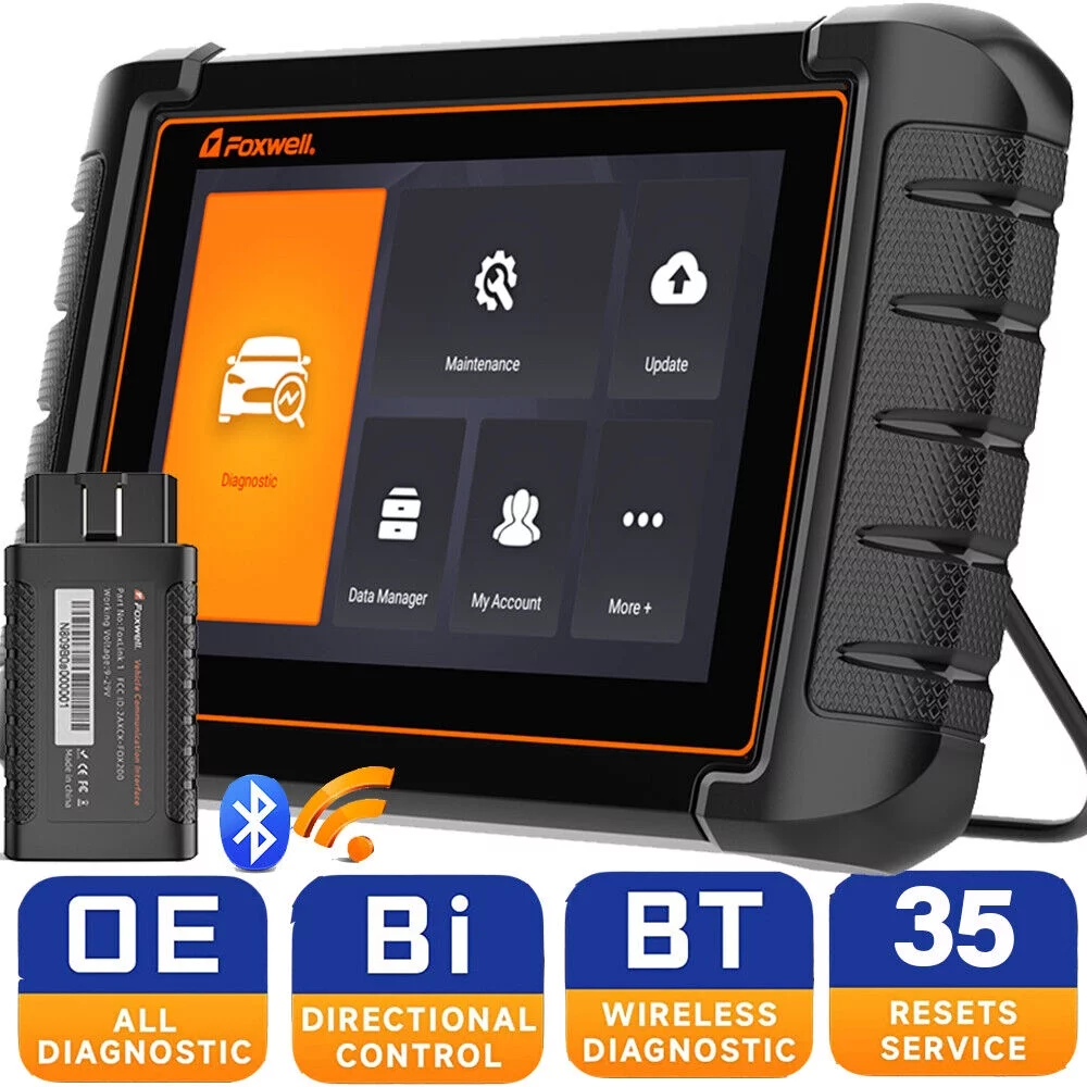 FOXWELL NT809BT OBD2 Scanner Code Reader Bi-Directional Scan Tool Bluetooth Wireless All System Car Diagnostic Tool - Curated Treasures Market