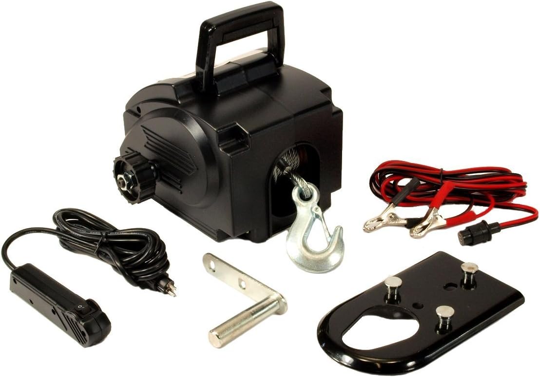 EDMBG 12 Volt Portable Winch Remote Control Truck SUV Boat Car Vehicle ATV Recovery