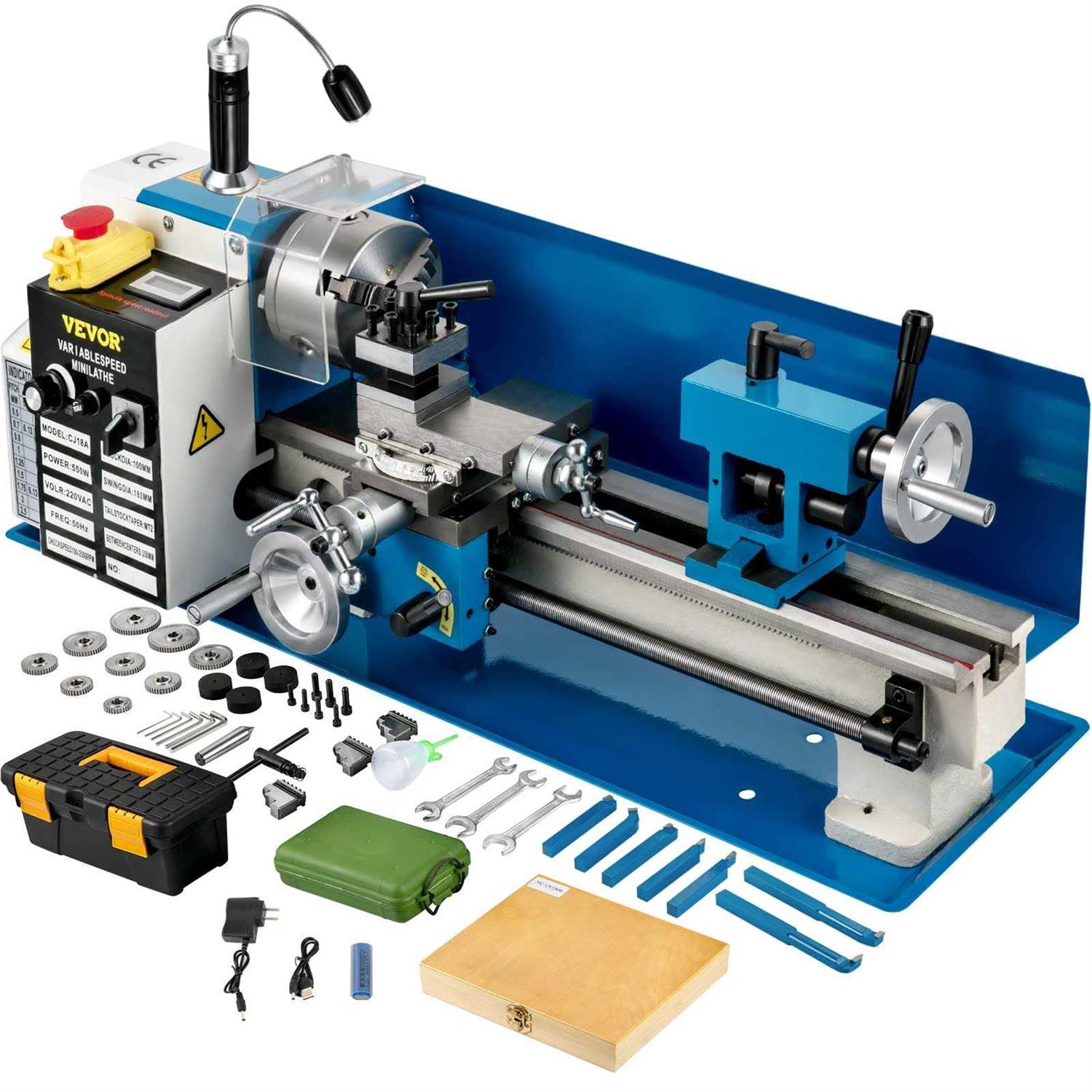 VEVOR Mini Metal Lathe 7x14 Benchtop Metal Lathe 550W Variable Speed Metal Lathe - Shop Hardware Tools Online Store