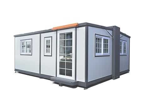Portable Prefabricated tiny home 15x20ft, Mobile Expandable Plastic Prefab House for Hotel, Booth, Office, Guard House, Shop, Villa, Warehouse