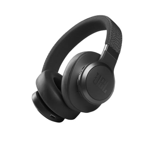 JBL Live 660NC - Wireless Over-Ear Noise Cancelling Headphones with Long Lasting Battery and Voice Assistant - White, Medium