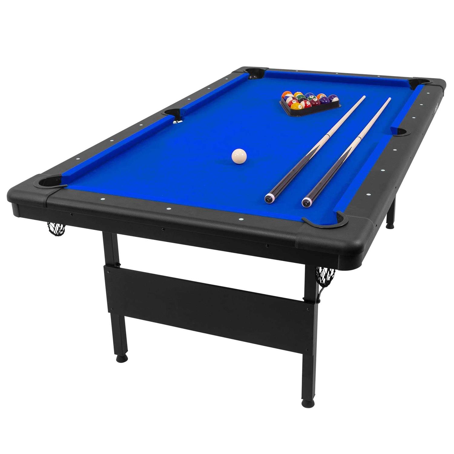 GoSports Billiards Table Portable Pool Table Includes Full Set of Balls 2 Cue Sticks Chalk and Felt Brush - Sports Supplies Online Store