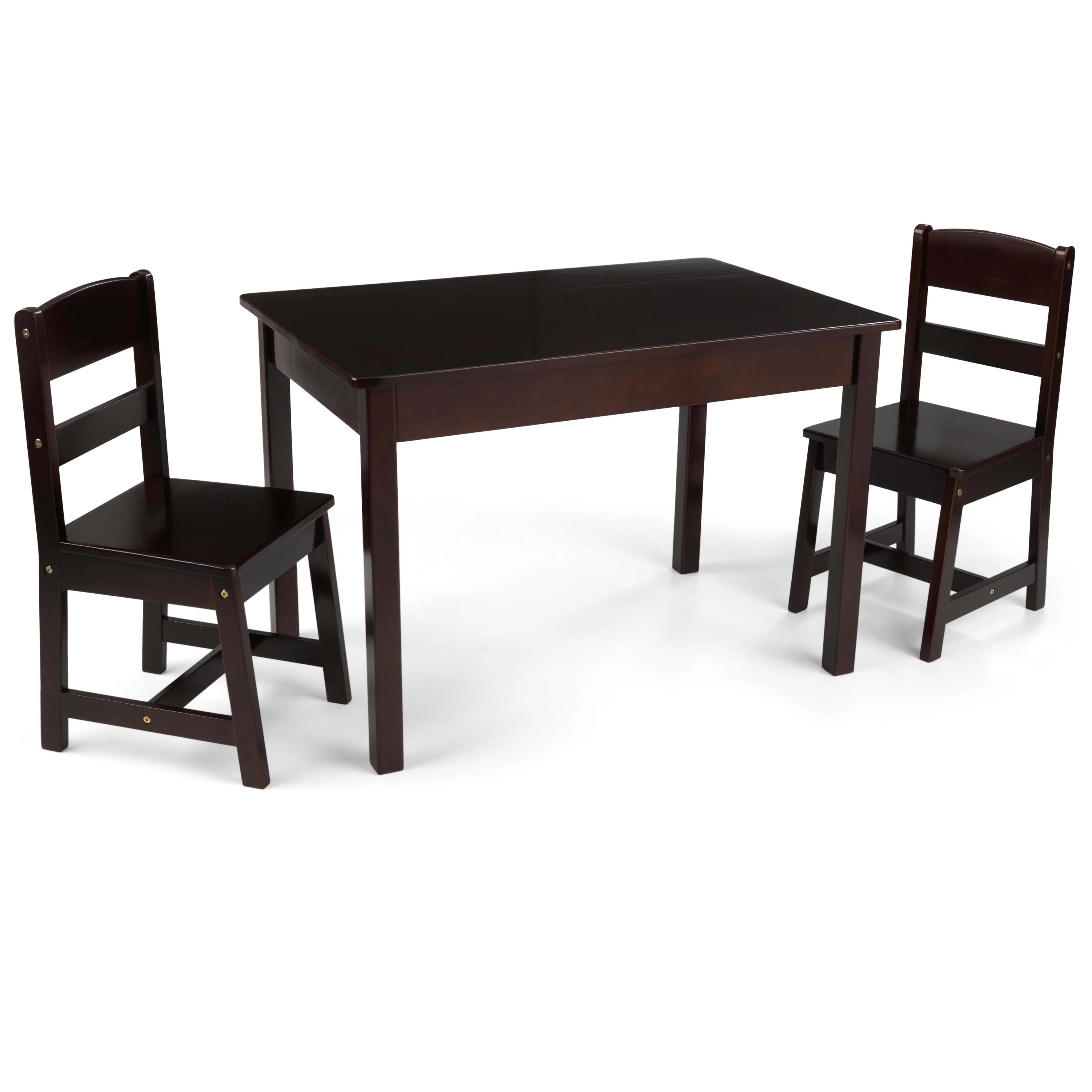 KidKraft Wooden Rectangular Table & 2 Chair Set for Kids, Espresso, for Age 5+ Years