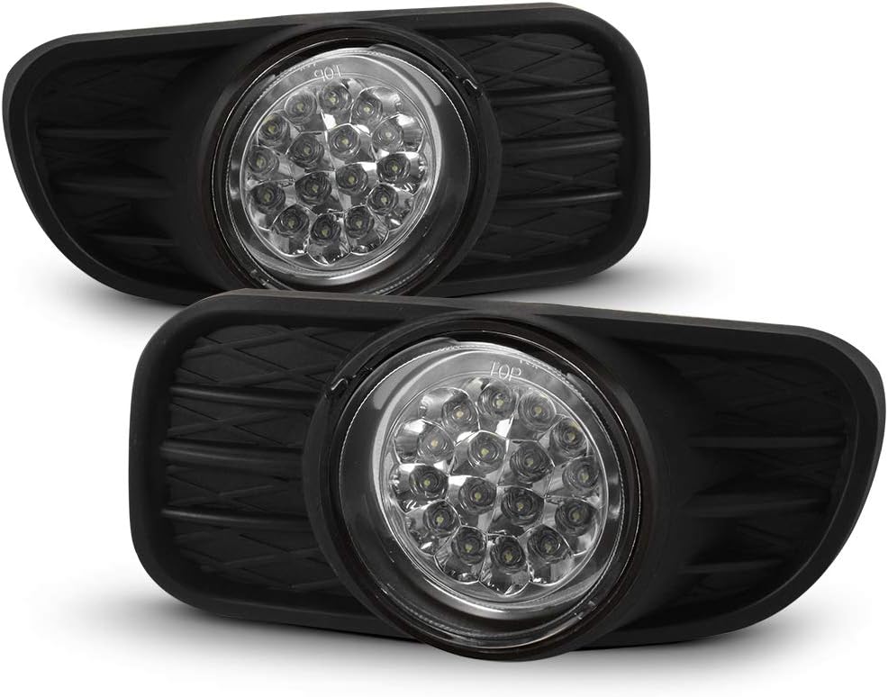 ACANII - For 1999-2004 Jeep Grand Cherokee White Full LED Bumper Fog Lights Driving Lamps Assembly Driver & Passenger