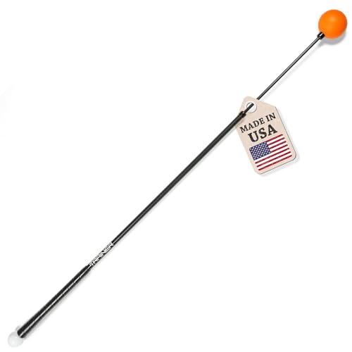Orange Whip Golf Swing Trainer Aid Patented & Made in USA for Improved Rhythm, Flexibility, Balance, Tempo, and Strength *American Made*