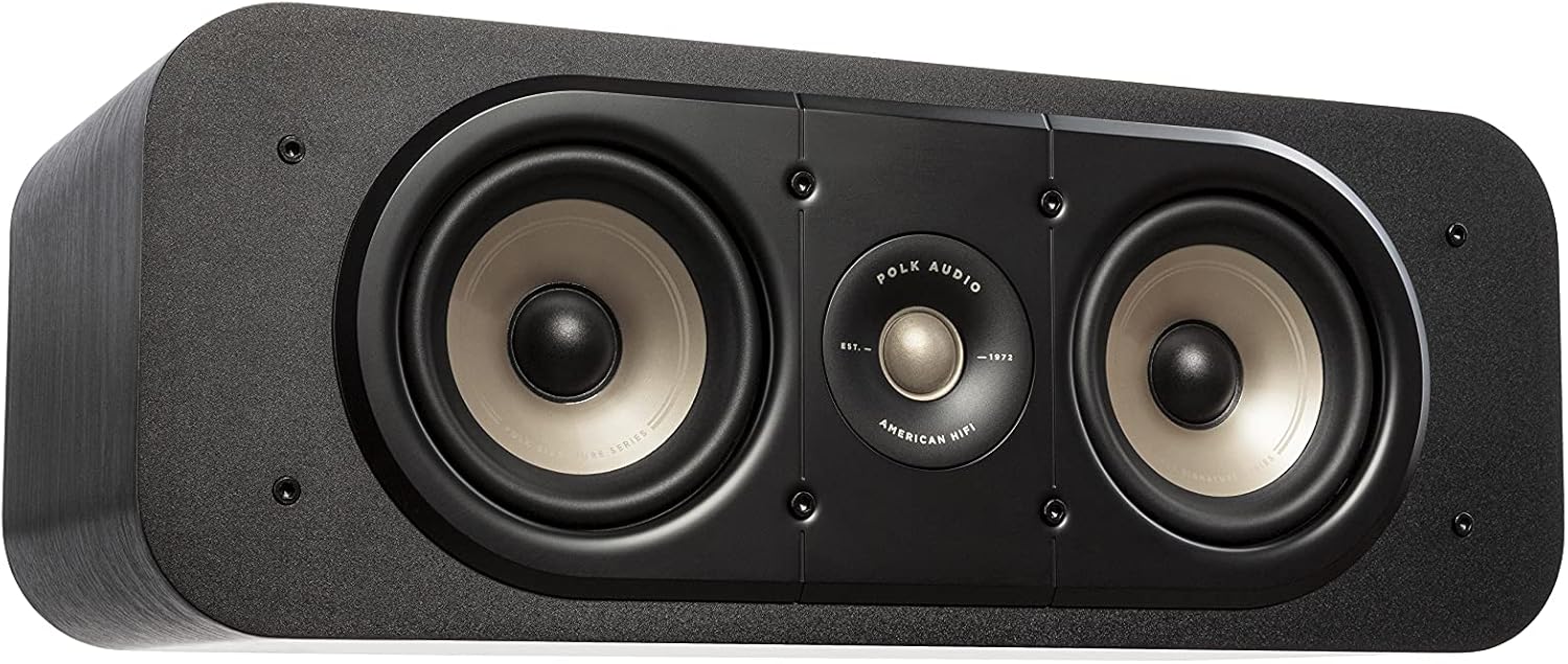 Polk Signature Elite ES30 Center Channel Speaker - Hi-Res Audio Certified and Dolby Atmos & DTS:X Compatible, 1" Tweeter & Two 5.25" Woofers