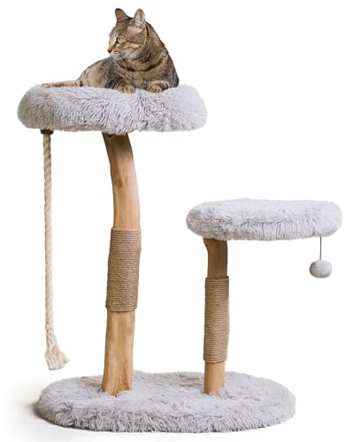 MAU Modern Cat Tower - Wooden Cat Scratching Tree & Condo - Luxury Collection - Cat Lovers Gift