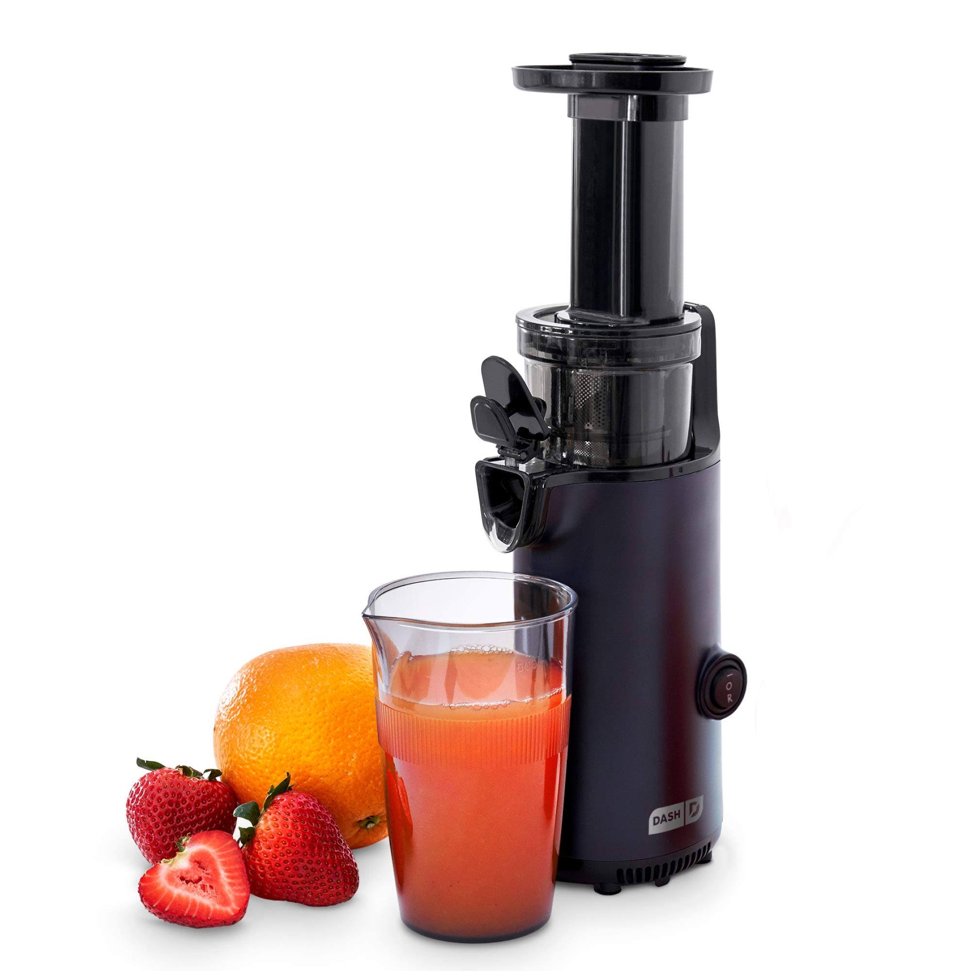 Dash dcsj255 Deluxe Compact Power Slow Masticating Extractor Easy to Clean, Cold Press Juicer with Brush, Pulp Measuring Cup, Fr