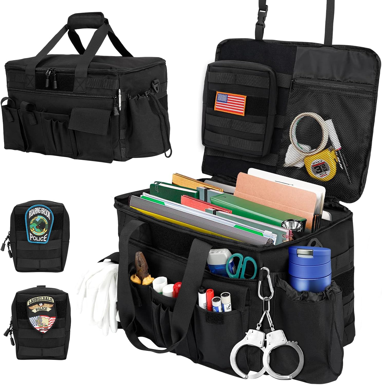 SUPAREE Police Duty Bag Law Enforcement, Tactical Car Seat Organizer Front Seat, Patrol Bag Law Enforcement Front Seat for Law Enforcement