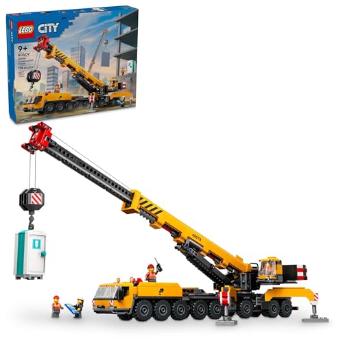LEGO City Yellow Mobile Construction Crane Toy Set for Boys and Girls