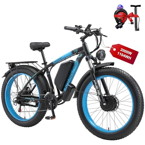 Electric Bike for Adult 4000W Peak Brushless Dual Motor 48V 23Ah Removable Bicycle Electric Bike 26 Inch Fat Tire Mountain Ebike 21 Speed Electric