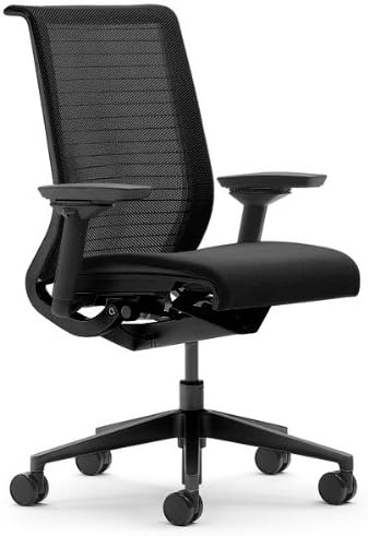 Steelcase Think Chair, Licorice 3D Knit Back with Black Fabric Seat