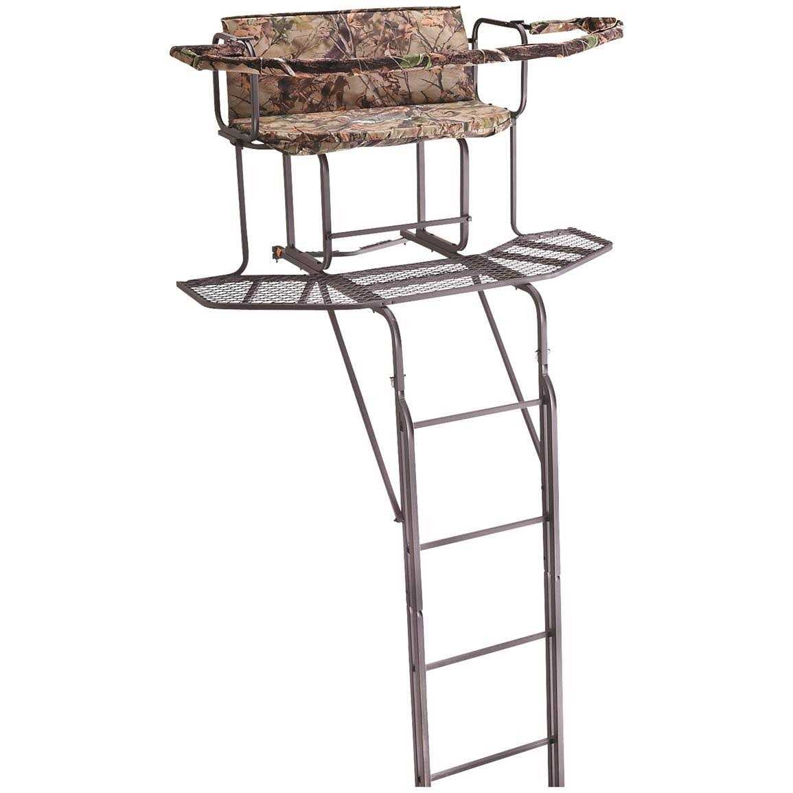 Guide Gear 20 2-man Double Rail Ladder Tree Stand with Hunting Blind - Sports Supplies Online Store