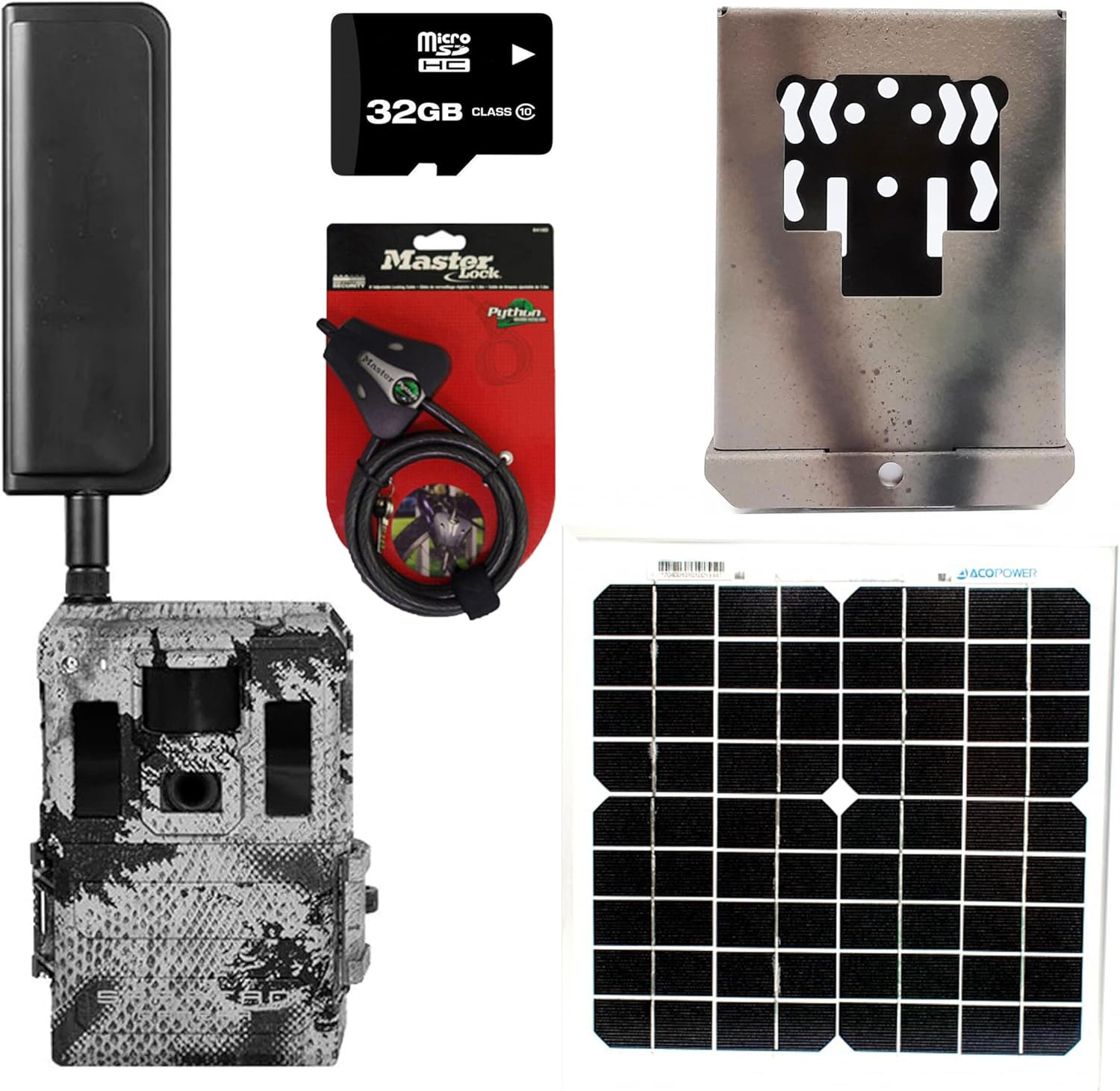 Spartan GoLive 2 AT&T 4G LTE Live Stream Dual Blackout IR Trail Camera with Security Lock Box, Locking Cable