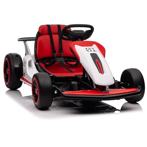 Kids Go Kart, Ride On Drift Kart with Dual 200W Motors, 24V Battery Powered Electric Drift Car, Outdoor 2-Speed Ride On Racing Toy for Boys Girls 6+