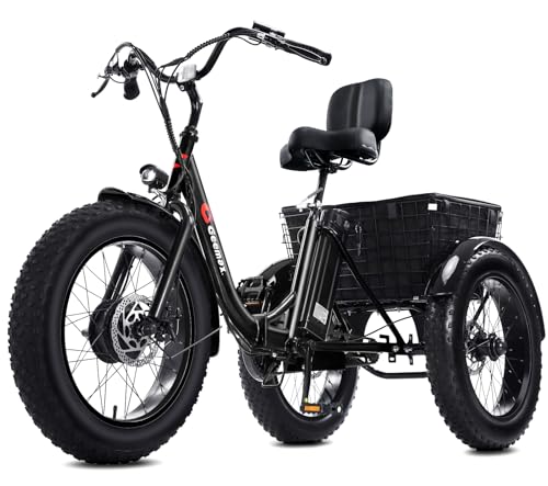 Geemax Electric Tricycle for Adults, 20" x 4.0 Fat Tire Electric Trike, 36V 350W 13Ah Lithium Battery UL Certified