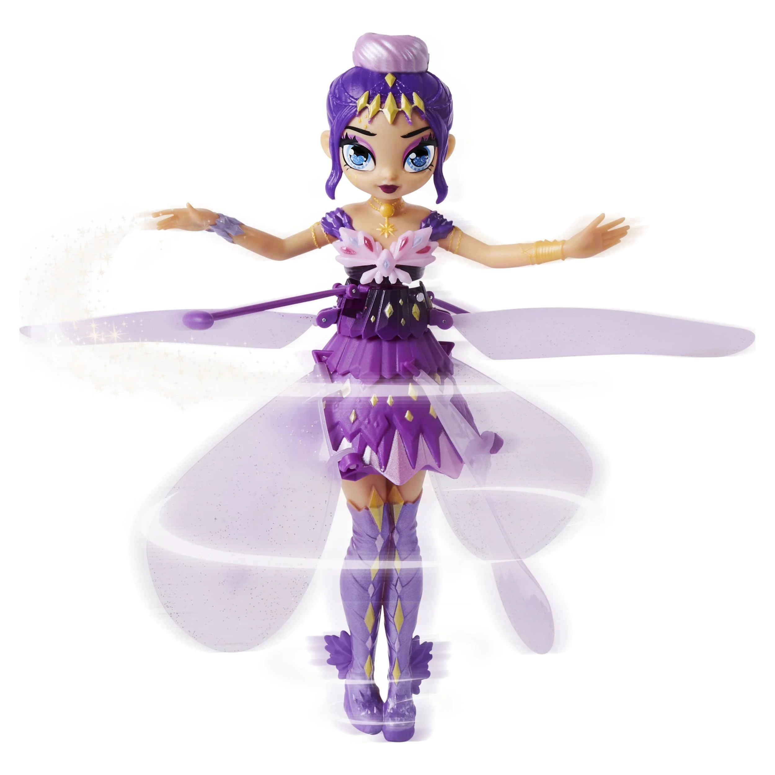 Hatchimals Pixies, Crystal Flyers Purple Magical Flying Pixie Toy, for Kids Aged 6 and up