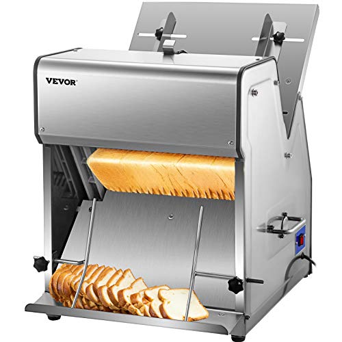 VEVOR 300 Slices/Hour Commercial Conveyor Toaster,2200W Stainless Steel Heavy Duty Industrial Toasters w/ Double Heating Tubes