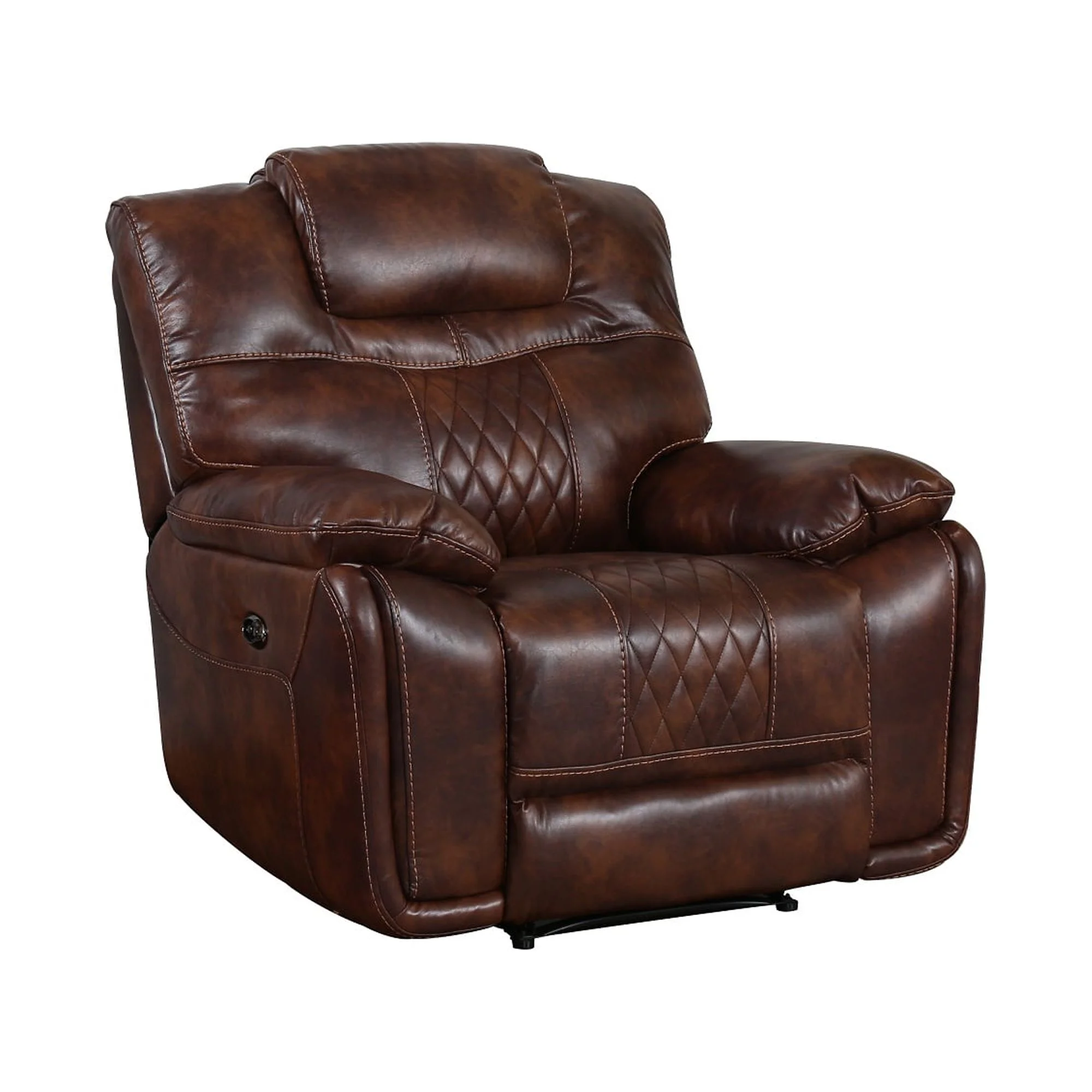The Hamptons Collection 41” Rich Brown Power Recliner in Leather Gel