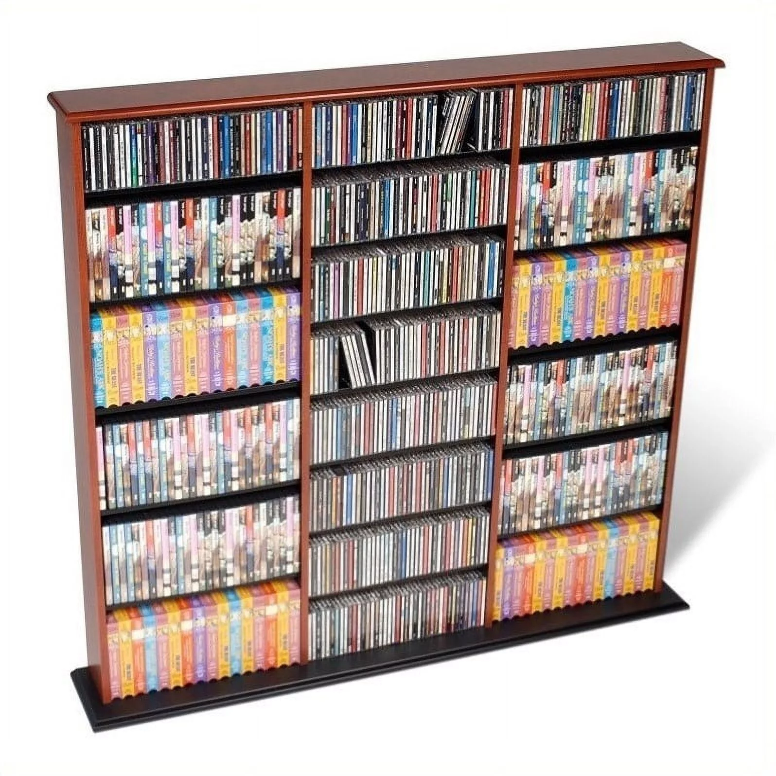 Kingfisher Lane 51" Triple CD DVD Media Storage Rack in Cherry