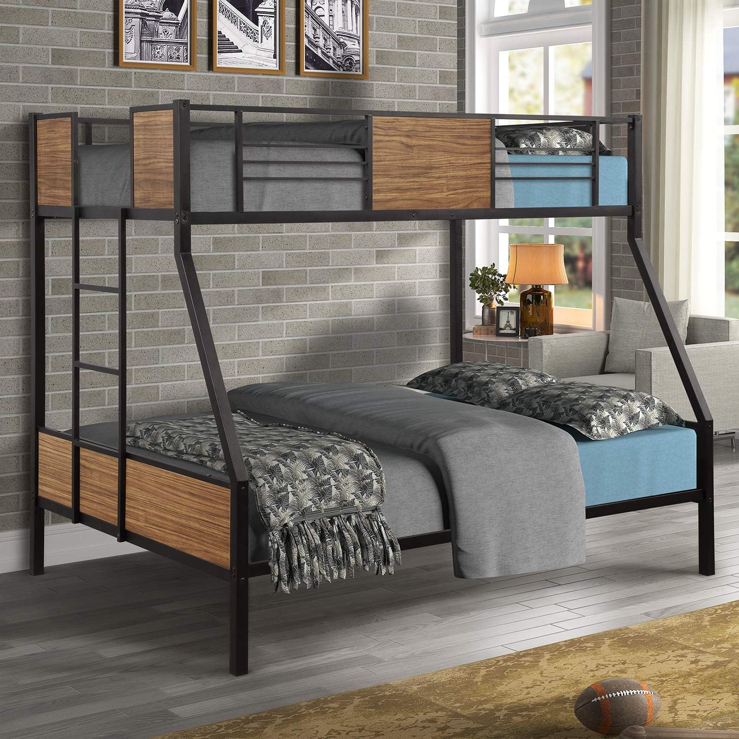 kupet Twin-Over-Twin/King Bunk Bed with Trundle, Bunkbed with Staircase & One Drawer & Two Open Shelves for Kids Bedroom, White
