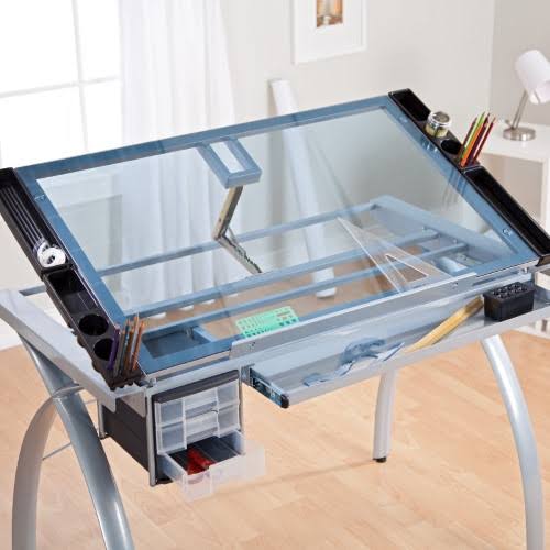 Studio Designs Futura Craft Station with Glass Top, Size: One size, Silver
