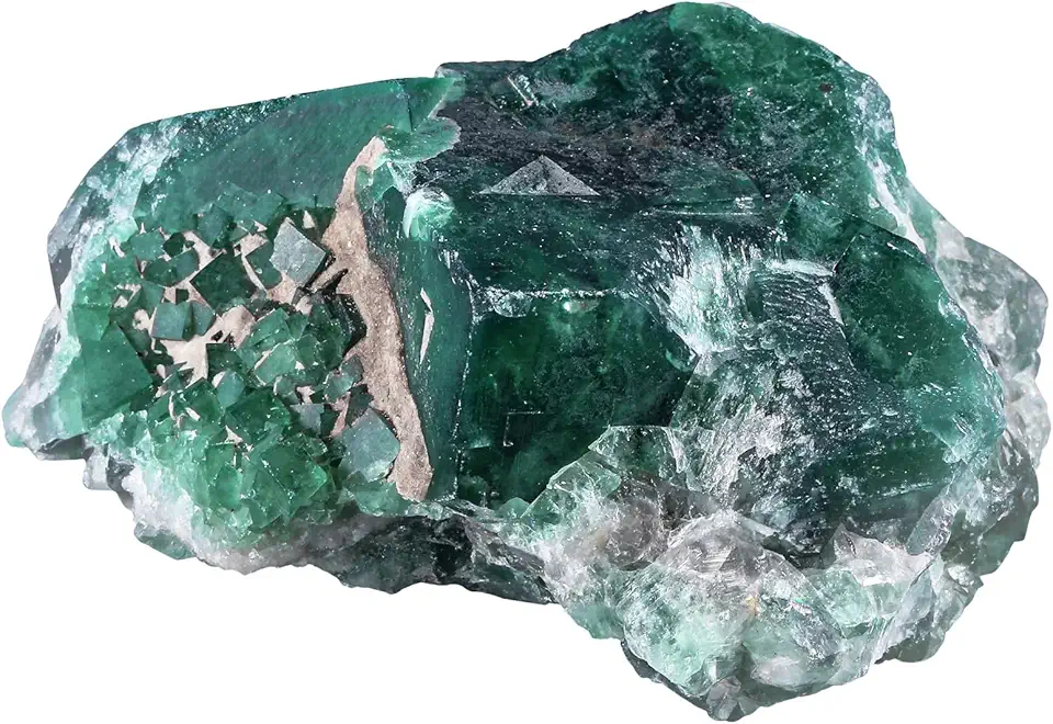 Natural Green Fluorite Crystal Cluster Mineral Specimen Decoration for Home Office, Raw Stone for Healing Meditation Yoga, 1.77-5.31 inches