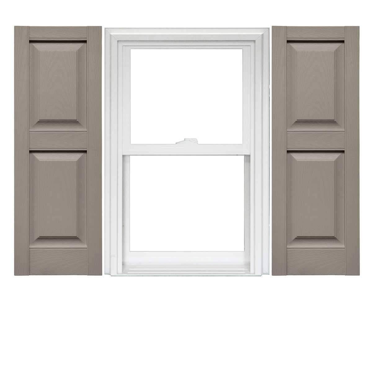Mid America Raised Panel Vinyl Shutters (1 Pair) - 14.75 x 51 008 Clay