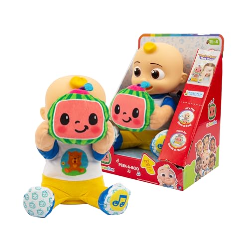 Giochi Preziosi Cocomelon Peek A Boo JJ - JJ in Plush Version 30 cm with Motorised Sounds and Movements for Playing Bubu Seven Years