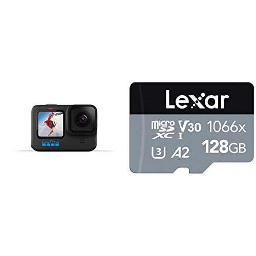 GoPro HERO10 Black - Waterproof Action Camera with Front LCD and Touch Rear Screens, 5.3K60 Ultra HD Video